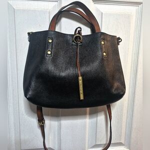 Calvin Klein Black and Brown Shoulder Bag. Luke New Construction.